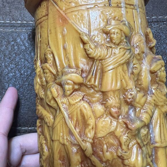 50’s German Johann Gunter Walldurn Baden Carved Candle 3D Musketeers Drummer - Picture 15 of 16